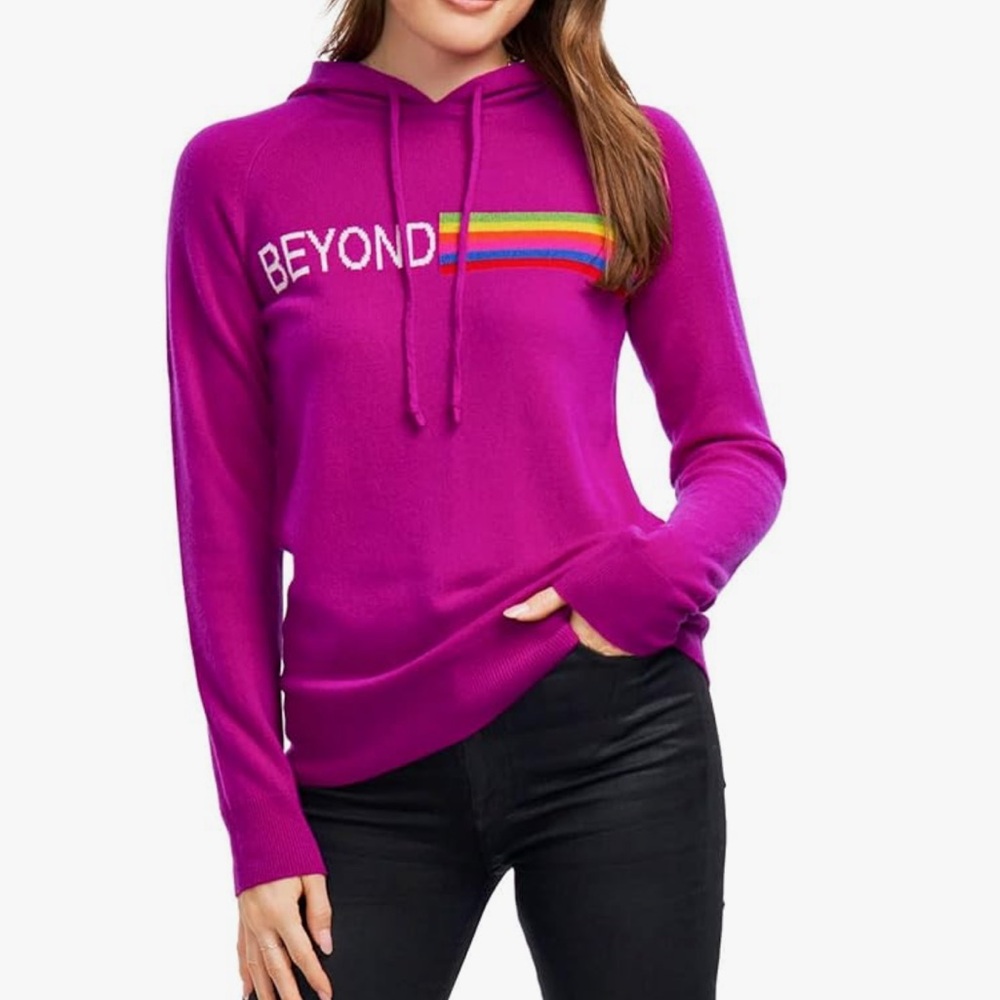 NWT 100% Cashmere Rainbow Sweater